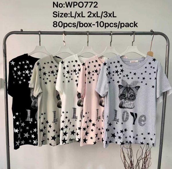 Bluzki damskie Roz L-3XL, Mix Kolor Paczka 10 szt